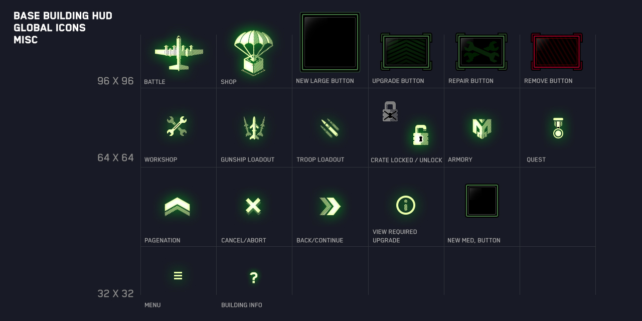 video game UI Artist iconography examples