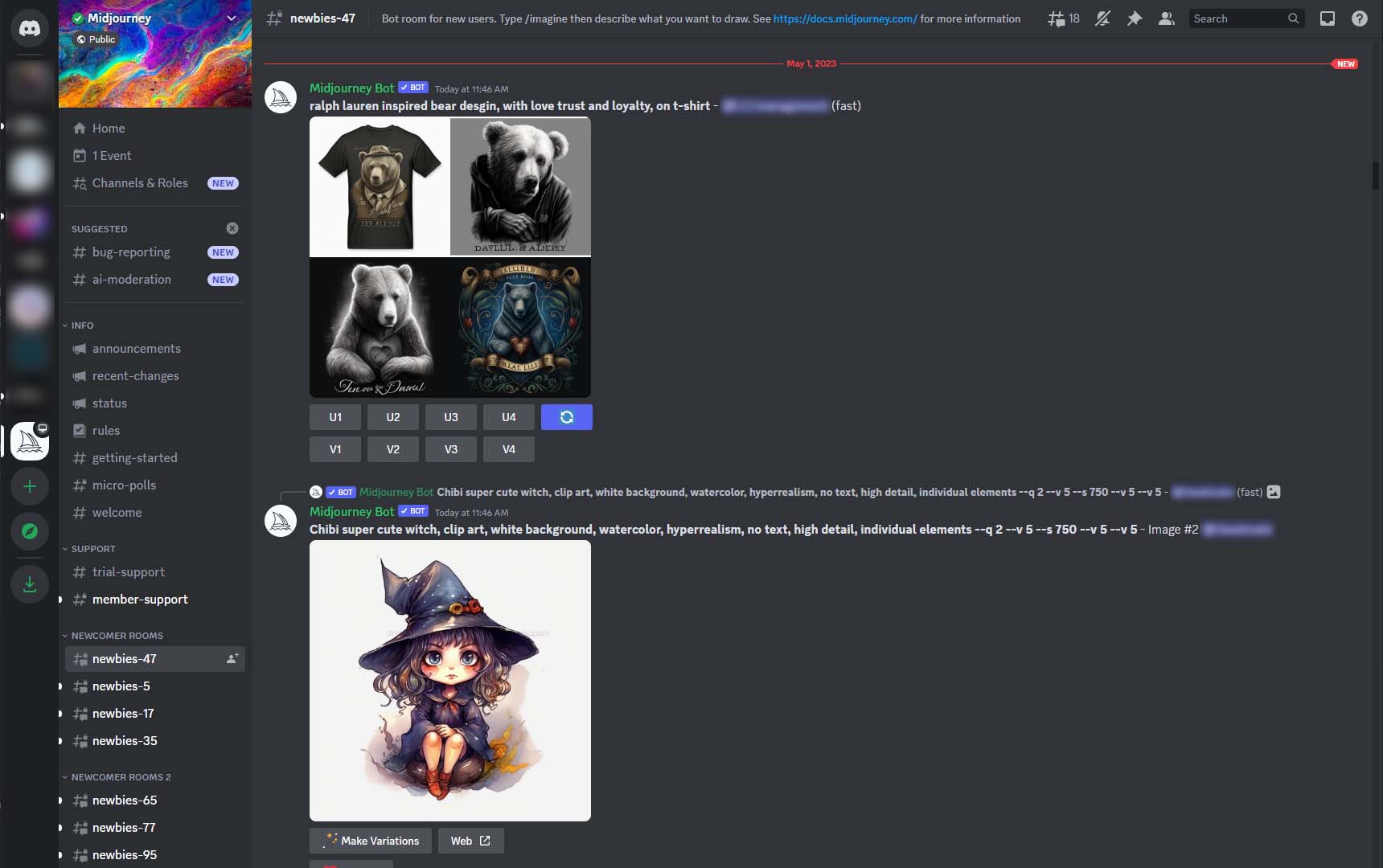 Midjourney Discord Interface