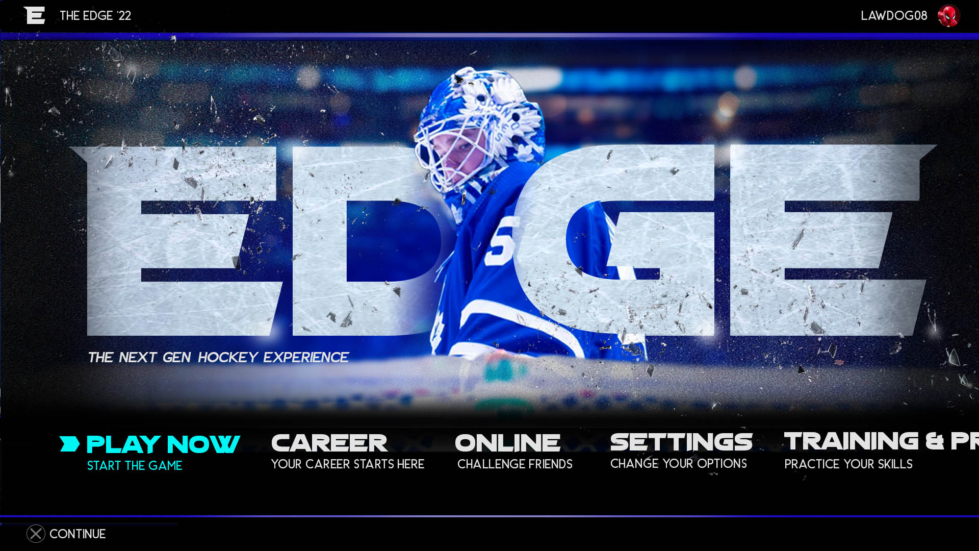 Free Game UI Design Course Bronte Console Hockey Game Start Screen UI