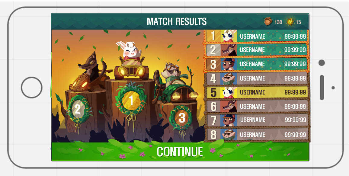 Free Game UI Design Course Julia Mobile Racing Cart Game Results Screen