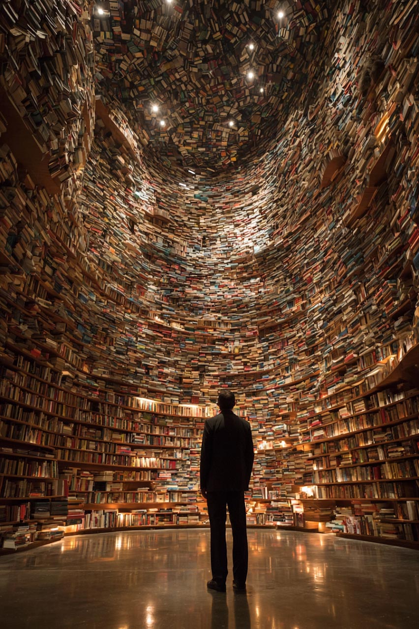 Mentor_MidJ_StockArt_2025_0000_Layer 4 John Burnett's Midjourney Masterclass Ai Art Mentorship Infinite Backrooms Library