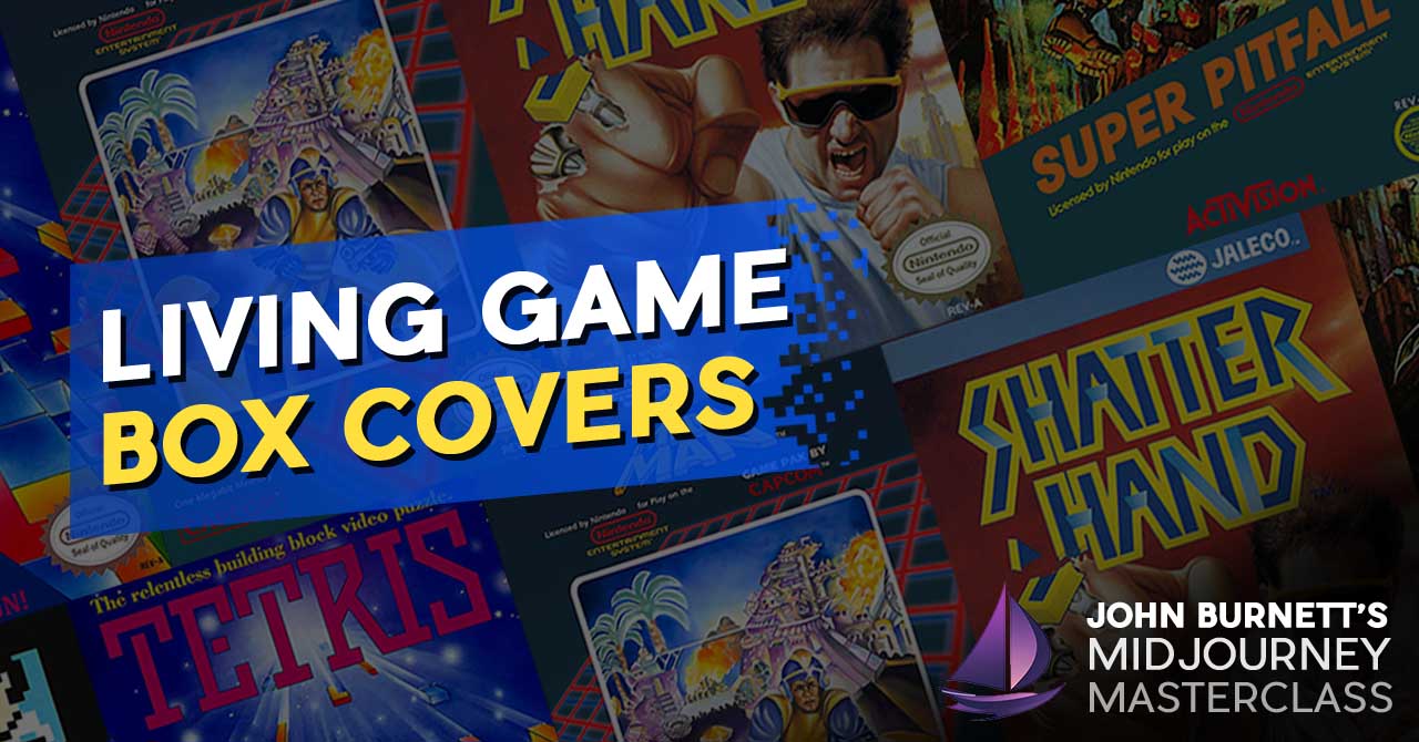 Midjourney_Project_LivingCovers Midjourney Ai Masterclass Artificial Intelligence Image to Video Experiment living nes game box covers cover